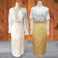 ราคา ผ้าถุงเย็บสำเร็จแบบซิปหลัง ผ้าไหมแกมฝ้ายนุ่มใส่สบาย (18386580005)