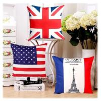 ราคา ปลอกหมอน ปลอกหมอนอิง (ขนาด 45*45 cm.) ลายธงชาติ สีสันสวยงาม ใส่ง่ายมีซิป ถอดซักได้ (19071559718)