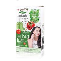 ราคา (กล่องX6ซอง) Smooto Tomato Aloe Snail White & Acne Sleeping Serum สมูทโตะ อโล สเนล ไวท์ & แอคเน่ สลิปปิ้ง เซรั่ม 10กรัม (23217943383)