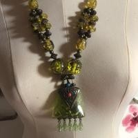 ราคา สร้อยคอ สร้อยหินแฟชั่นสีเขียว. (1755756471)