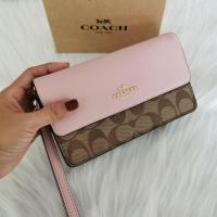 ราคา Coach 78229 Foldover Wristlet in Signature Canvas กระเป๋าคล้องมือ
