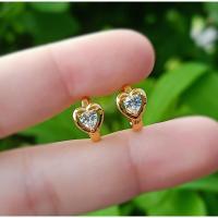 ราคา ต่างหูห่วงเพชรทรงหัวใจ แถมตลับฟรี (23452411085)