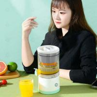 ราคา เครื่องคั้นน้ําผลไม้ไฟฟ้าอัตโนมัติ แบบไร้สาย ขนาดเล็ก 45W พอร์ต USB สีส้ม มะนาว เครื่องปั่นแบบพกพา (23748200853)