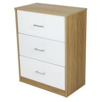 ราคา ตู้ลิ้นชักไม้ 3 ชั้น สีโอ๊ค/ขาว (16376291464)