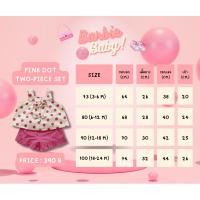 ราคา [พร้อมส่ง] Barbie Baby-Pink Dot Two-Piece Set (เสื้อและกางเกง) (19882250767)