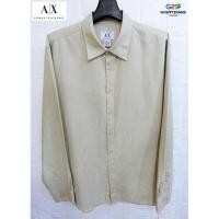 ราคา AlX Armani Exchange แท้ อก46 เสื้อเชิ๊ตแขนยาวสีครีม (7892295404)