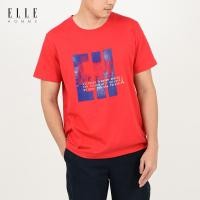 ราคา ELLE HOMME เสื้อยืดผู้ชายคอกลม สีแดง (W8K501) (19576016686)
