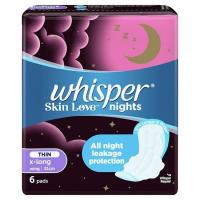 ราคา Whisper Skin Love อัลตร้าสลิม แบบมีปีก สำหรับกลางคืน 31 ซม 6 แผ่น (9989021410)