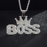ราคา ฮิปฮอป เต็มรูปแบบ เพชร มงกุฎ ตัวอักษร BOSS จี้ สร้อยคอแฟชั่น ครอบงํา โลหะผสม ฮิปฮอป จี้สร้อยคอ (20792937362)
