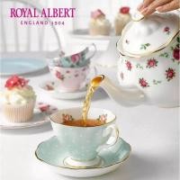 ราคา Royal Albert New Royal Rose Bone China แก้วกาแฟถ้วยชายามบ่ายและจานรอง (23587116293)