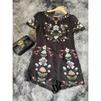 ราคา จั้มสูทสั้นดำลายดอกปักดอกไม้กลางอกป้ายBellita size m (14671846266)