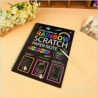 ราคา สมุดกระดาษสีดำลายเส้นรุ้งวาดภาพ (593245877)