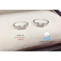 ราคา แหวนเงินแท้92.5% รูปโบว์ ประดับเพชร cz งานน่ารักๆ size 5-10(เนื้อเงินแท้) : CZ0201 (1967390121)