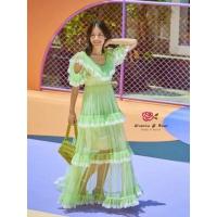 ราคา เดรสวิเดเลีย สีเขียวมะนาว (10896476831)