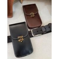 ราคา กระเป๋าใส่โทรศัพท์หนังแท้ แบบร้อยเข็มขัด ทรงตั้ง งาน Handmade ดิบๆเซอร์ๆ (9648682231)