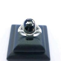 ราคา แหวนนิลแท้ รูปไข่ แหวนเงินแท้ 925 ชุบทองคำขาวแท้ นิลแท้กาญจนบุรี (20055358860)