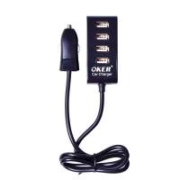 ราคา oker changer usb 4 port แบบเสียบที่ช่องจุด บุหรี่ในรถยนต์ C-348 (1750295287)