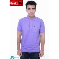 ราคา เสื้อโปโล ( polo shirt )แบรนด์ Geeko ตรากวาง สีพื้นชาย สีม่วง ( อัญชัน ) gkc - 10M (1732714878)