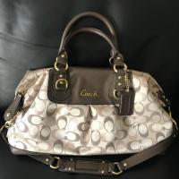 ราคา COACH ASHLEY 3 COLOR METALLIC SIGNATURE LARGE SATCHEL STYLE : F20266 (851464994)