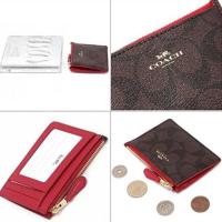 ราคา พร้อมส่ง แท้ % New Coach รุ่น MINI SKINNY ID CASE IN SIGNATURE COATED CANVAS (COACH F16107) (2138610008)