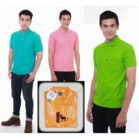 ราคา เสื้อโปโล ( polo shirt )แบรนด์ Geeko ตรากวาง สีพื้นชาย สีเหลือง ( ทอง ) gkc - 44M (1789562941)