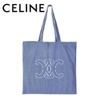 ราคา พร้อมส่ง แท้ Celine Triomphe tote Celine Blue in Cotton (19091489717)