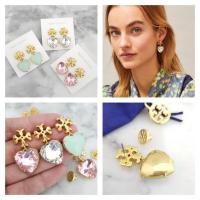 ราคา ต่างหู Tory Burch งาน stainless steel เกรด 1:1 งาน สวยมากค่ะ งานเกาหลี ก้านเงิน 925 แท้ (6952641177)