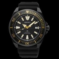 ราคา SEIKO PROSPEX SAMURAI DIVER 200m นาฬิกาข้อมือผู้ชาย สายยาง (สีดำ/ขอบดำทอง) รุ่น SRPB55K1,SRPB55K (2818605898)