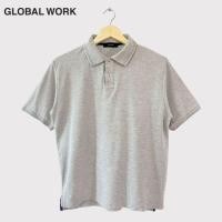ราคา เสื้อโปโลคอปกผู้ชายแขนสั้น สีเทา มือสอง แบรนด์ Global work (23054039429)