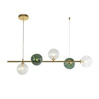 ราคา โคมไฟช่อ โป๊ะแก้ว 5หัว โคมไฟตกแต่งเพดาน สไตล์โมเดิร์น modern luxury โป๊ะแก้วเขียวขาว ขั้ว G9=5 รุ่น WL-1039-5K58 (18277982255)