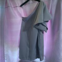 ราคา เดรสออกงานปาดไหล่เดี่ยว สีเทา มือสอง อก45” (18200072995)