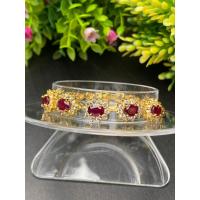 ราคา สร้อยข้อมือ พลอยแท้ ทับทิม Ruby Sapphire Bracelet 7 กะรัต 5 เม็ด (18971469946)