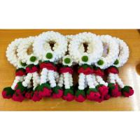 ราคา พวงมาลัยไหมพรหม พวงมาลัยแขวนหน้ารถ พวงลัยหิ้งพระ ใช้ในเทศการต่างๆ (3396170903)