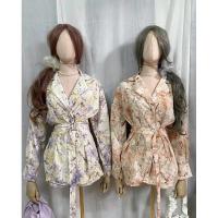 ราคา ชุดเซททรงสูทแขนยาว ขาสั้น ผ้าชิฟฟอน กางเกงมีซับใน (5657720053)