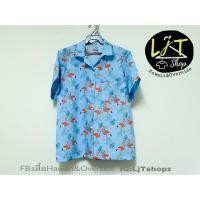ราคา เสื้อฮาวาย ลายนกฟลามิงโก้ สีฟ้า (711664491)
