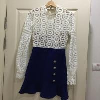 ราคา เดรสลูกไม้เกาหลี nokara งานป้าย (2403812364)