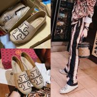 ราคา พร้อมส่ง แบบมาใหม่ล่าสุด ผ้าใบปอ Tory burch สวยมาก ปังโลโก้หนังด้านหน้า (5779222730)