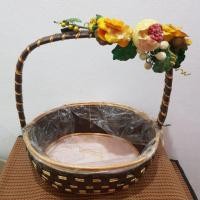ราคา กระเช้าตะกร้าไม้สานมือสอง (7232396813)