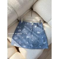 ราคา kloset A - กระโปรงยีนส์ลายกุหลาบ (24408497348)