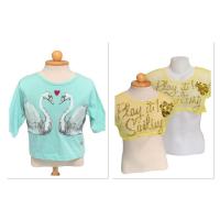 ราคา Play it เสื้อคอกลมแขนยาวสีฟ้าสกรีนลายหงส์ เสื้อคลอปผ้าบางสีเหลืองติดกากเพชรPlay it P10,P11 (19582169775)