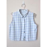 ราคา เสื้อเชิ้ตแขนกุด สีขาว-ฟ้า ราคา 50 บาท (1282079230)