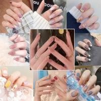 ราคา 24 ชิ้น / เซ็ตเล็บปลอมที่ถอดออกได้ Matte Daisy Full Cover Nail Art Glue Nail Chip Extensions Art (9509723177)