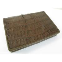 ราคา กระเป๋าหนังจระเข้ใส่บัตร นามบัตร สีน้ำตาล Genuine Brown Caiman Crocodile Leather Card Holder (2110390941)