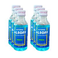ราคา 6 ขวด (60 มล./1 ขวด) แอลกอฮอล์ แอลกอฮอล์น้ำ 70% เอทานอล ตรา แอลซอฟฟ์ Alsoff ผลิตภัณฑ์ทำความสะอาดมือ และฆ่าเชื้อ (23115393096)