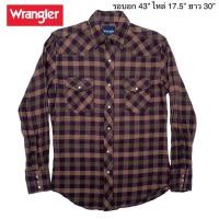 ราคา มือ2Wrangler กระดุมมุก ลายสก๊อต ผ้าสำลีบาง (17571799946)