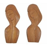 ราคา Natree Teak Wood carving นางไหว้แกะสลักติดผนัง ทำจากไม้สัก (80.G) (1946200007)