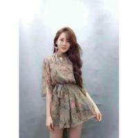 ราคา จั้มสูทชีฟอง ลายดอก มี 1 สี สีเขียวคะ มีเชือกผูกเอง และผูกคอข้างหลัง แอบเว้าหลัง (305182922)