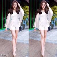 ราคา จั๊มส฿ทคอวีแต่งแขนบานผ้าซาร่าเนื้อหนาอย่างดี เอวไม่สม็อค อก 34-36 เอว 25-39 สะโพก 34-36 ยาว 31 นิ้ว (932654593)