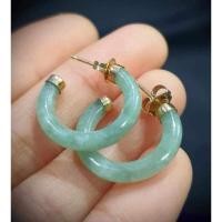 ราคา ต่างหูหยกแท้เนื้อสวยมาก ทองแท้K14 (23860664138)