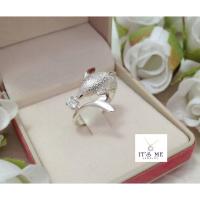 ราคา แหวนเงินแท้ รูปปลาโลมาประดับเพชร cz : CZ0044 (12713734577)